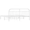 Bettgestell mit Kopfteil Metall Weiß 200x200 cm Produktbild-Vorschau 8