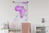 MuchoWow® Wandteppich Wandbehang Weltkarte - Rosa - Afrika Produktbild-Vorschau 2