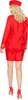 A woman wearing a red stewardess costume, viewed from the back. Podgląd zdjęcia produktu
