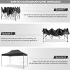 Instructional steps for assembling a pop-up tent. Voir les images du produit