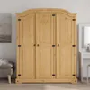 vidaXL Kleiderschrank Mexiko-Stil Kiefernholz 3 Türen Produktbild-Vorschau 3