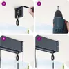 Four images showing the steps to install an outdoor roller blind. Náhled obrázku produktu