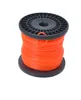 A spool of orange trimmer line on a black base and spool, isolated on a white background. Anteprima dell’immagine prodotto