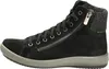 A side view of a black high-top sneaker with a zipper. Anteprima dell’immagine prodotto