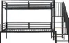 Łóżko piętrowe Sweiko 90x200cm+120x200cm, narożna szafa Podgląd zdjęcia produktu 6