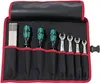 A tool roll bag with screwdrivers and wrenches laid out. Produktbild-Vorschau