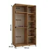 Kleiderschrank YVONA 1 - 130/60 cm, weiß/schwarz/silber Produktbild-Vorschau 7