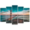 5-teiliges leinwandbild san francisco brücketürkis 100x70 Produktbild-Vorschau 2
