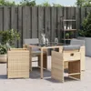 Möbel Gartenstühle mit Kissen 4 Stk. Beigemischung Poly Produktbild-Vorschau 4