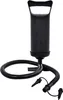 A black air pump with a hose and two nozzles, isolated on a white background. Podgląd zdjęcia produktu