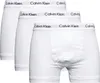 Three white Calvin Klein boxer briefs are shown from the front, stacked on top of each other. Produktbild-Vorschau