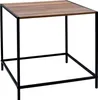A square side table with a wooden top and black metal legs, presented against a white background. Produktbild-Vorschau