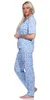Damen Pyjama kurzarm Schlafanzug Pyjama-Set;  Blau L/40 Produktbild-Vorschau 3