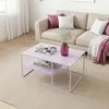 Tavolino 'Solund' in acciaio 90 x 60 x 45 cm viola Anteprima dell’immagine prodotto 2