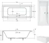 Aqua For You | Besco Badewanne Quadro - 155 x 70cm - Mit Produktbild-Vorschau 2