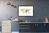 MuchoWow® Gerahmtes Poster Weltkarte - Gold - Pünktchen - Produktbild-Vorschau 5