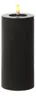 LED Kerze LINA - Rustik-Optik - Echtwachs - H: 15cm - D: 7cm - Batterie - Timer - schwarz Produktbild-Vorschau