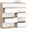Akord Komoda 10 zásuvek Dub Sonoma / bílá 120x40x121 cm Náhled obrázku produktu 2