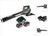 A Metabo leaf blower with batteries and charger on a white background. Podgląd zdjęcia produktu