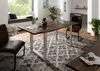 MASSIVMOEBEL24 Baumtisch Akazie 120x90x76 grau Beine silber Produktbild-Vorschau 1