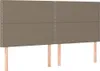 vidaXL LED Kopfteil Taupe 200x5x118/128 cm Stoff Produktbild-Vorschau 4