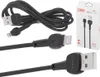 A collage of images showing a black L-BRNO Lightning charging cable and its packaging. Podgląd zdjęcia produktu