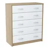 Commode 5 tiroirs finition mate, commode 74cm de large Voir les images du produit 1