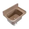A brown sink with a backsplash, mounted on a white background. Produktbild-Vorschau