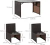 Outsunny 5tlg. Polyrattan Gartenmöbel Rattan Essgruppe Produktbild-Vorschau 3