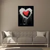 Herz Street Art Mädchen Black Leinwandbild Wandbild Produktbild-Vorschau 2