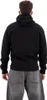 A person wearing a black hoodie and gray jeans, viewed from the back. Produktbild-Vorschau