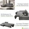 Juskys Sofa Iseo Links - L Form, Schlaffunktion, Stoff, Produktbild-Vorschau 4