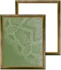 Two picture frames are shown, one in the foreground with a green background and a white mandala design, and another in the background with a white interior. Produktbild-Vorschau