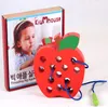 Dřevěné šněrování navlékací hračka Montessori červík jídlo Náhled obrázku produktu 3