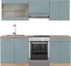 Küchenzeile Vicco R-Line Blau-Grau/Goldkraft Eiche 200 cm Produktbild-Vorschau 1