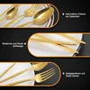 30 teiliges Edelstahl Besteckset Gold,Targzier Goldenes Produktbild-Vorschau 4