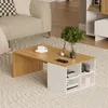Table basse Vicco Kivo Blanc 90x50cm avec 4 compartiments Voir les images du produit 3