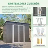 ELANDEPOT Abri de jardin 242 × 126 × 182 cm gris rangement Voir les images du produit 7