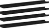 Four black shelves are arranged horizontally, one above the other, against a white background. Podgląd zdjęcia produktu