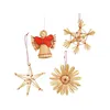 Four straw Christmas ornaments are displayed against a white background. Náhľad obrázku produktu