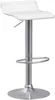 A white bar stool with a silver base and stem, shown against a white background. Produktbild-Vorschau