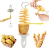 A collage of images showing a spiral potato cutter and potatoes. Náhled obrázku produktu