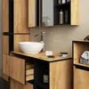 Badezimmer-Hängeschrank VAMI Craft Eiche, Schwarz 1 Tür 3 Produktbild-Vorschau 7