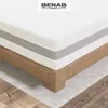 A close-up view of a mattress on a wooden bed frame, with a rug underneath and wooden flooring. Náhľad obrázku produktu