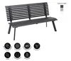 Dehner Gartenbank London, 3-Sitzer, 150 x 88 x 64 cm, Produktbild-Vorschau 2