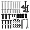 A collection of various screws, bolts, washers, and tools laid out on a white background. Anteprima dell’immagine prodotto