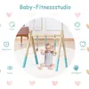 GOPLUS Baby Gym Spieltrapez, Baby Fitnesstrainer aus Holz, Produktbild-Vorschau 4