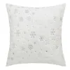 2er Set Plüsch Kissenbezug 45 x 45 cm Silber Schneeflocke Produktbild-Vorschau 5