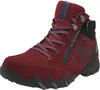 A single red hiking boot is shown against a white background. Produktbild-Vorschau