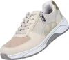 Auf dem Bild ist ein beige Freizeitschuh zu sehen der von der Außenseite betrachtet wird. Der Schuh hat eine sportliche und moderne Form mit einer durchgehenden Sohle und einem netzartigen Obermaterial. Náhled obrázku produktu